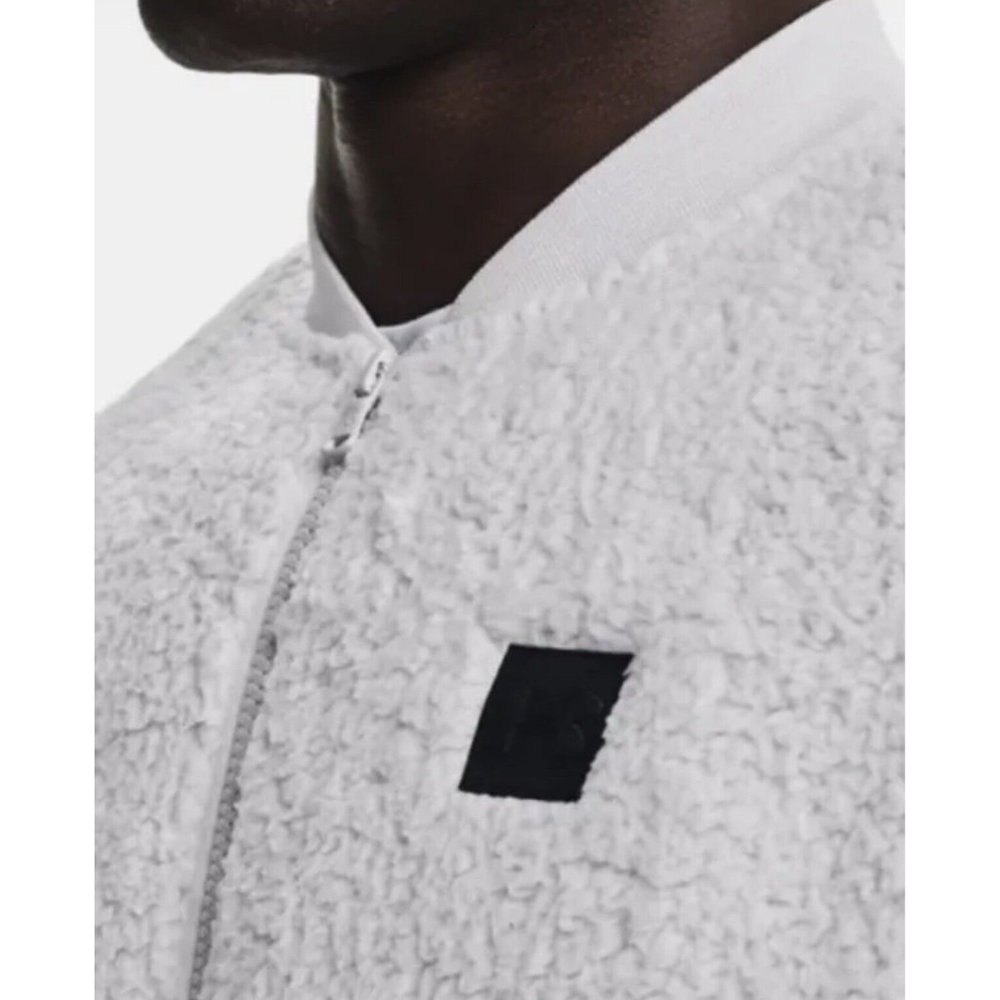 Under Armour Sherpa Bomber Jacket Gray Ultra-soft Comfort Men's Size S - Picture 4 of 10